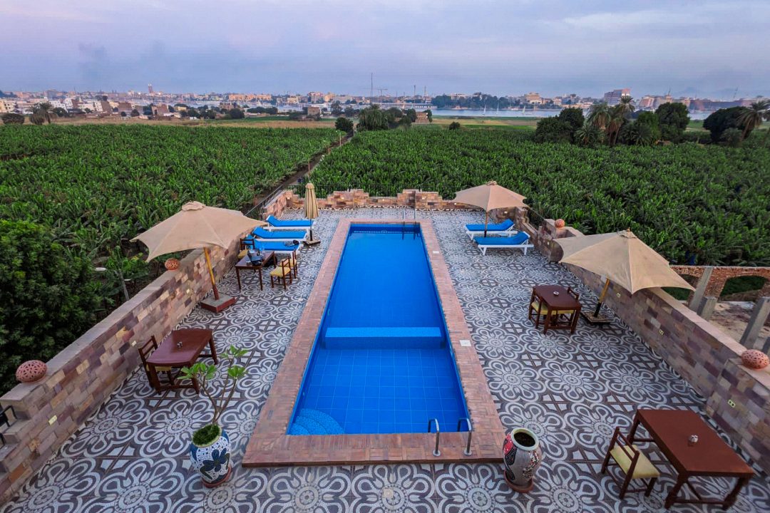Panoramic Nile view from the rooftop terrace at Nile Panorama Hotel